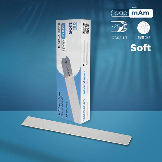 Disposable White Files PapmAm On Soft Foam Layer EXPERT 20 (25 Pcs) 180 grit