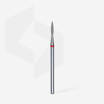 Diamond nail drill bit pointed flame red EXPERT head diameter 1,6 mm / working part 8 mm