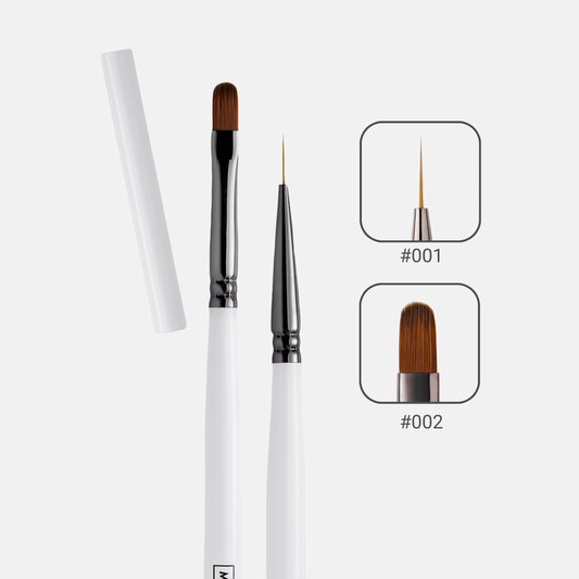 Manicure Brushes, 2 Pieces (White)