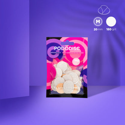 Disposable white files for pedicure disc PODODISC M EXPERT (50 pcs)