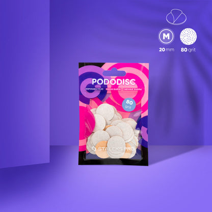 Disposable white files for pedicure disc PODODISC M EXPERT (50 pcs)